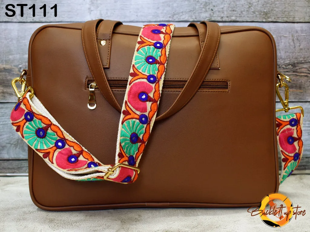 Embroidered Purse Strap Crossbody Strap for Purses Handbag Boho Bag Strap Floral Embroidery Replacement Strap Boho Guitar Strap Gift for her