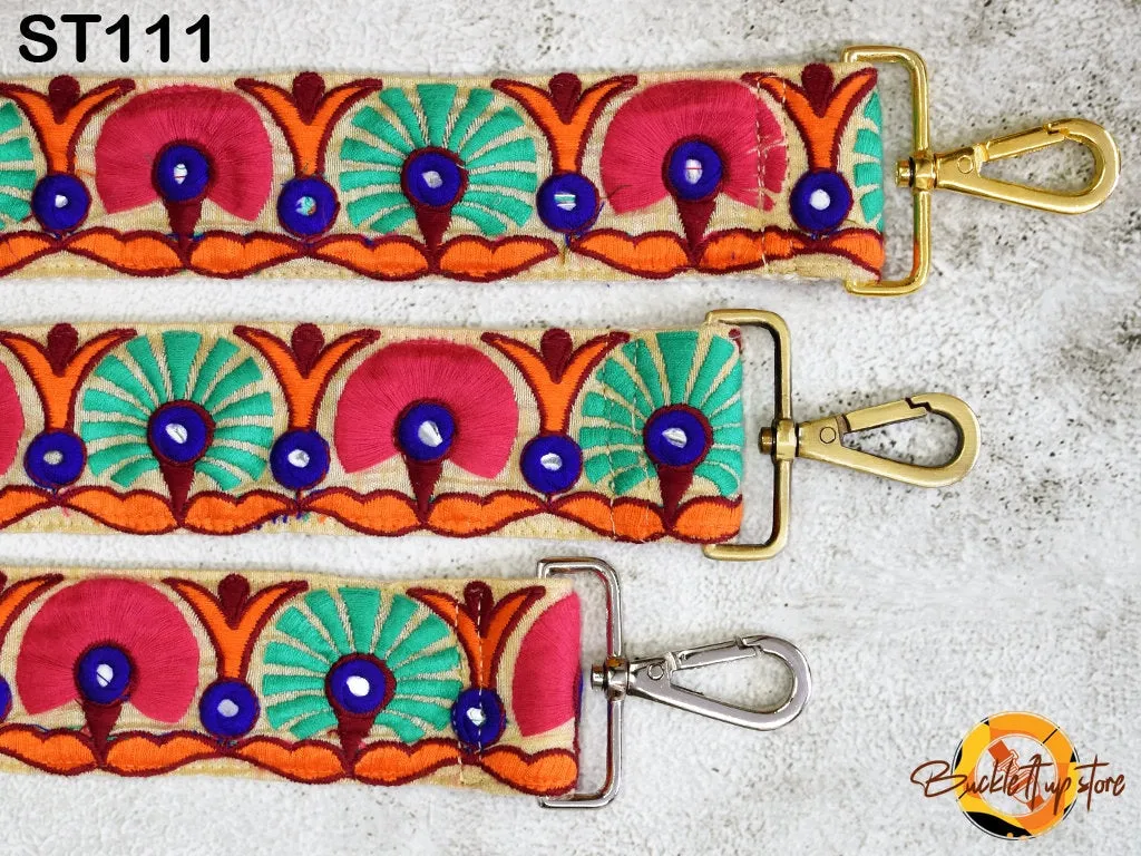 Embroidered Purse Strap Crossbody Strap for Purses Handbag Boho Bag Strap Floral Embroidery Replacement Strap Boho Guitar Strap Gift for her