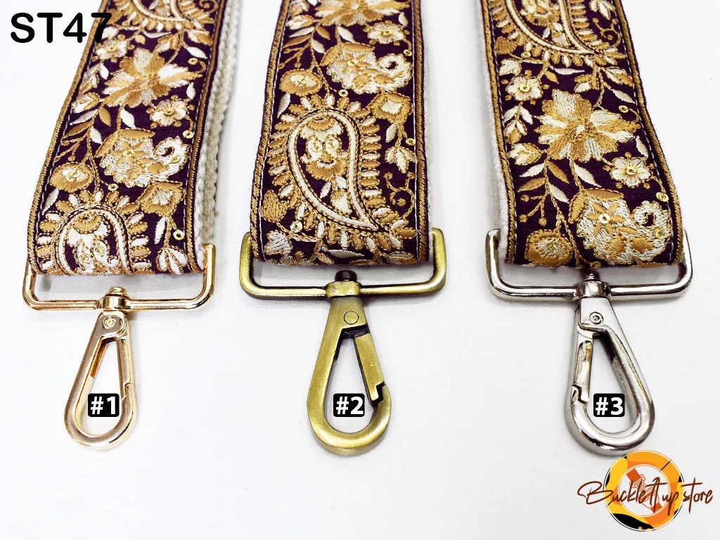 Embroidered Purse Strap Crossbody Strap for Purses Handbag Boho Bag Strap Floral Embroidery Replacement Strap Boho Guitar Strap Gift for her