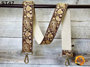 Embroidered Purse Strap Crossbody Strap for Purses Handbag Boho Bag Strap Floral Embroidery Replacement Strap Boho Guitar Strap Gift for her