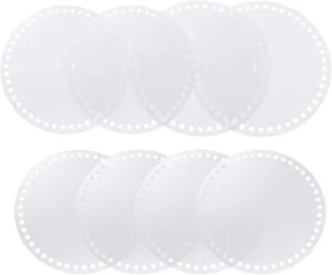 EXCEART Woven Baskets Braid Tool Acrylic Board Bag 8pcs Plastic Canvas Sheet for Eembroidery Yarn Crafting DIY Handmade Materials (Round) Braid Tool Knitting Tools Round Basket
