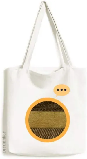 Fabric Flax Triple Bar Brown Abstract Expression Gift Sack Canvas Tote Shoulder Bag