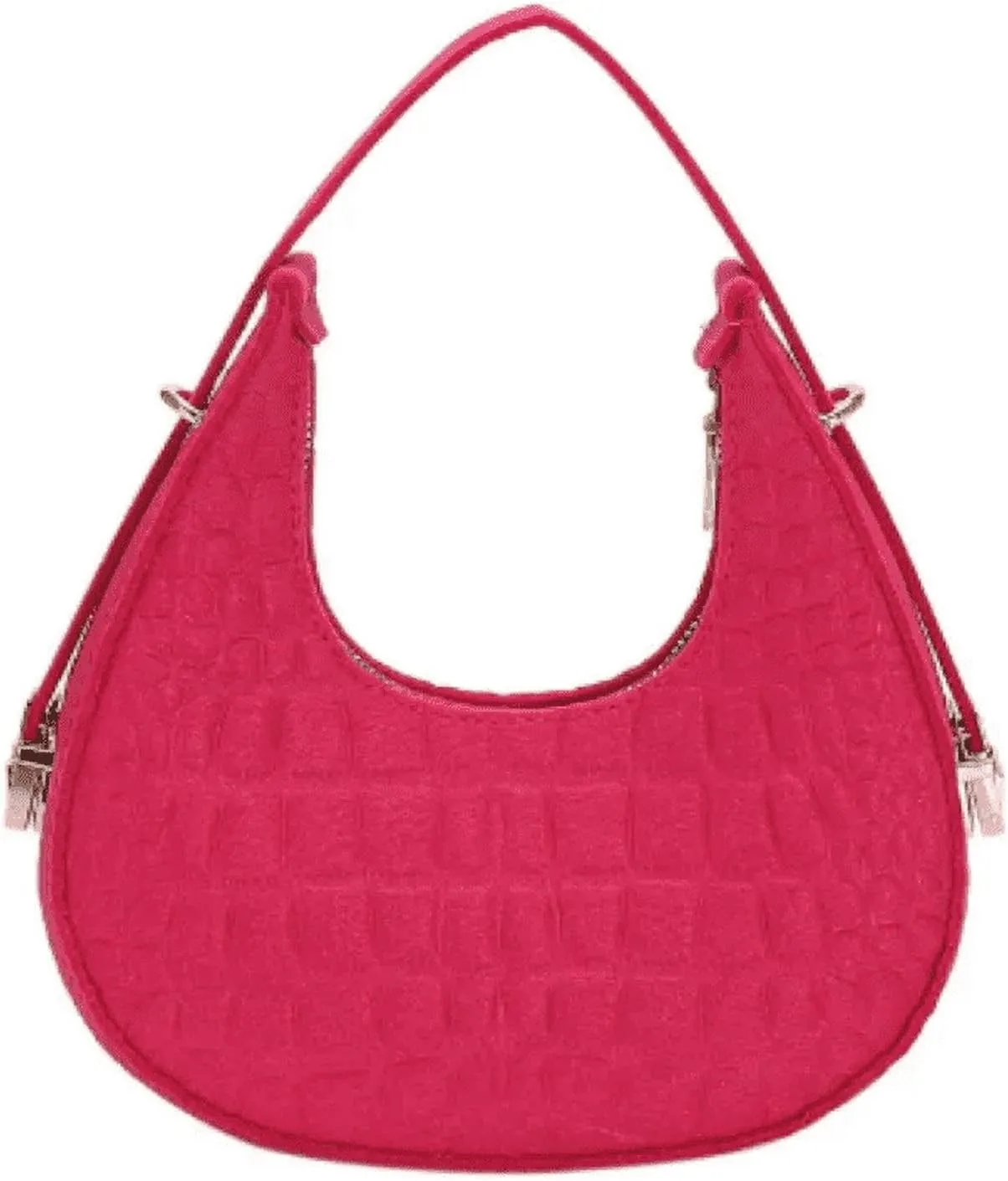 Fashion Alligator Pattern Shoulder Bags for Women Small Handle Underarm Bag Clutch Felt Female Handbag with Purse