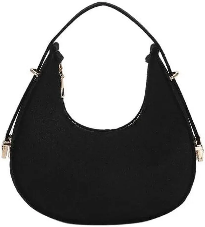 Fashion Alligator Pattern Shoulder Bags for Women Small Handle Underarm Bag Clutch Felt Female Handbag with Purse