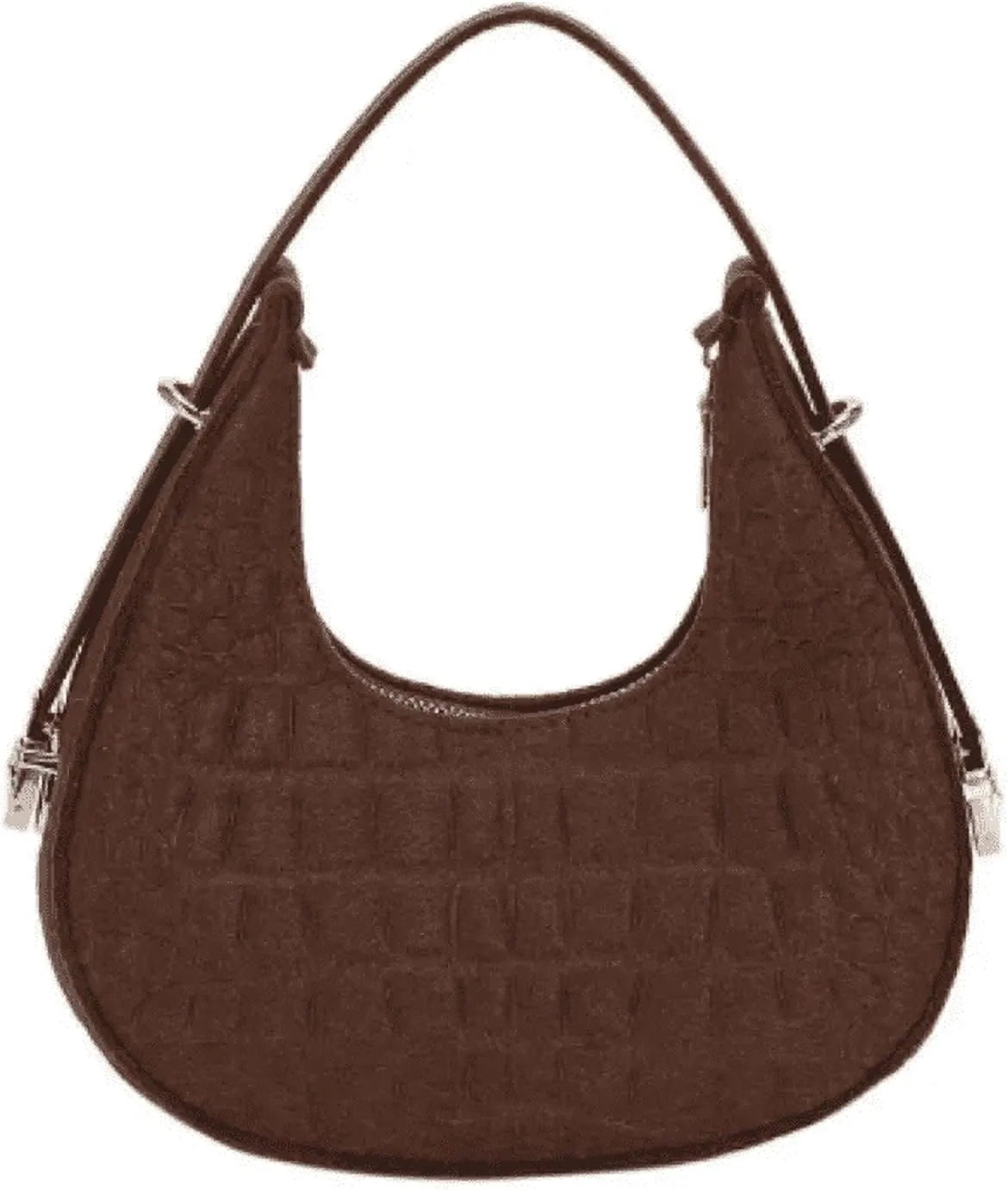 Fashion Alligator Pattern Shoulder Bags for Women Small Handle Underarm Bag Clutch Felt Female Handbag with Purse