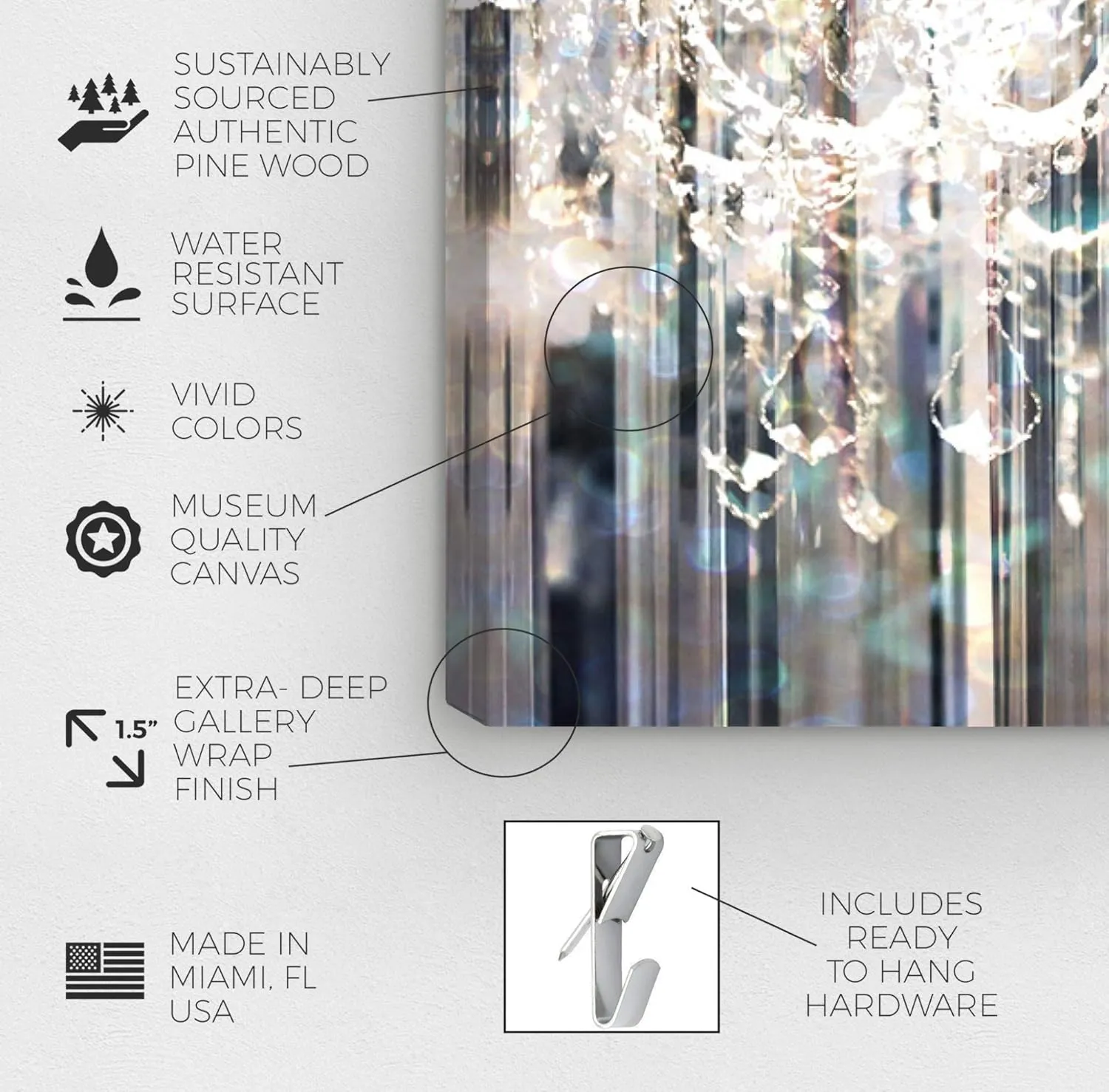 Fashion and Glam Wall Art Canvas Prints 'Diamond Shower'
