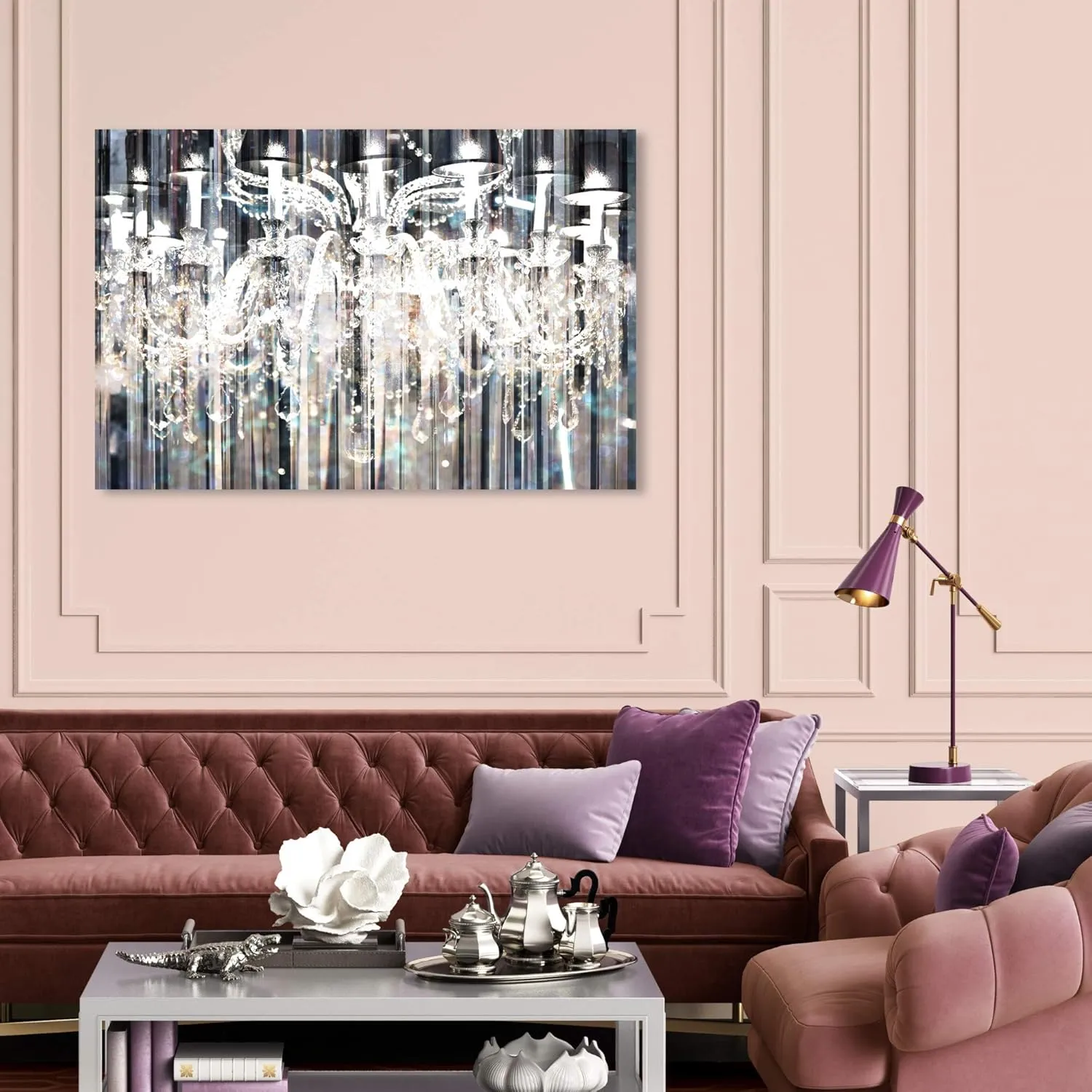 Fashion and Glam Wall Art Canvas Prints 'Diamond Shower'
