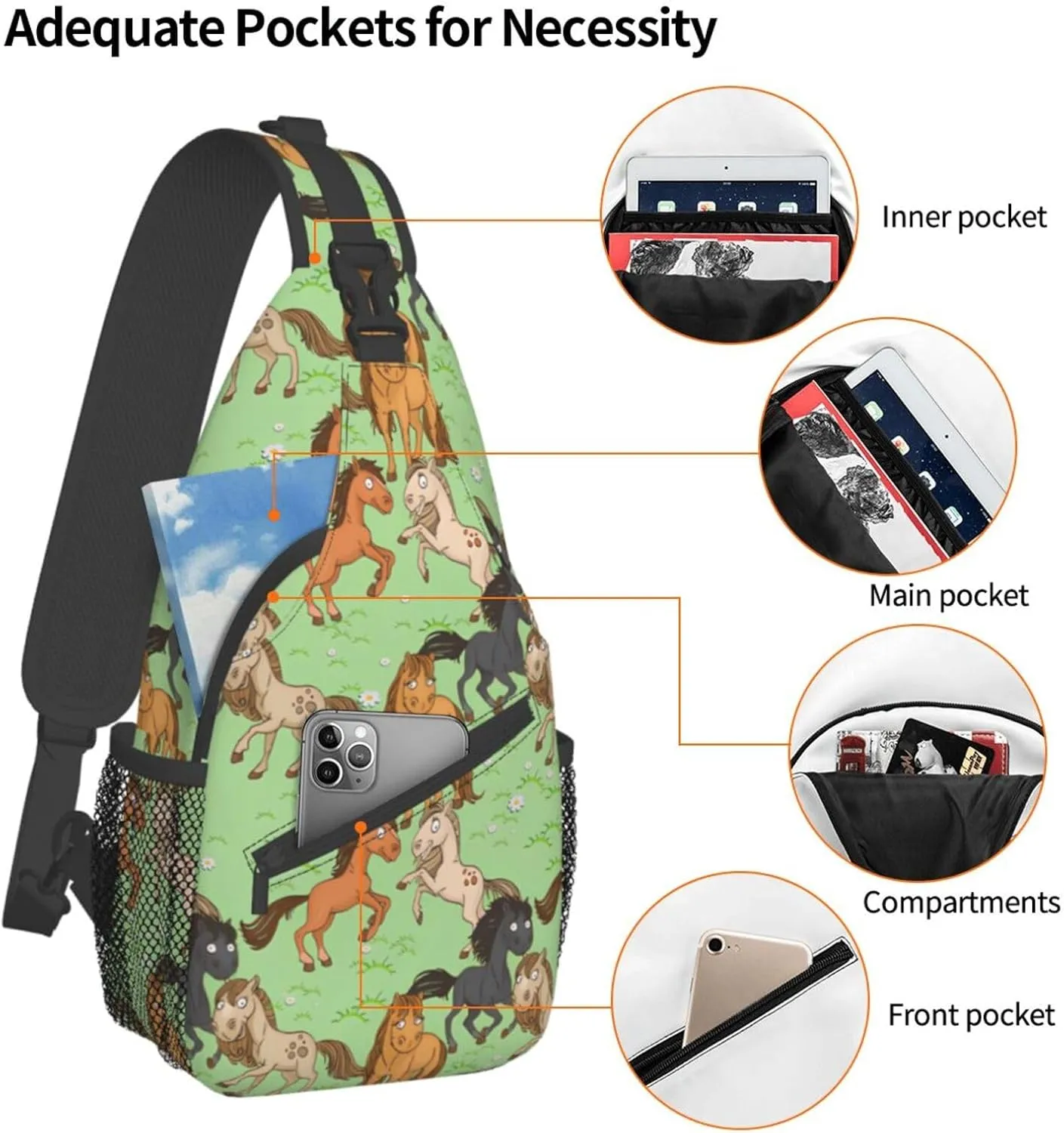 Fashion Chest Sling Bag Adjustable Strap Crossbody Shoulder Backpack Travel Casual Unisex Daypack
