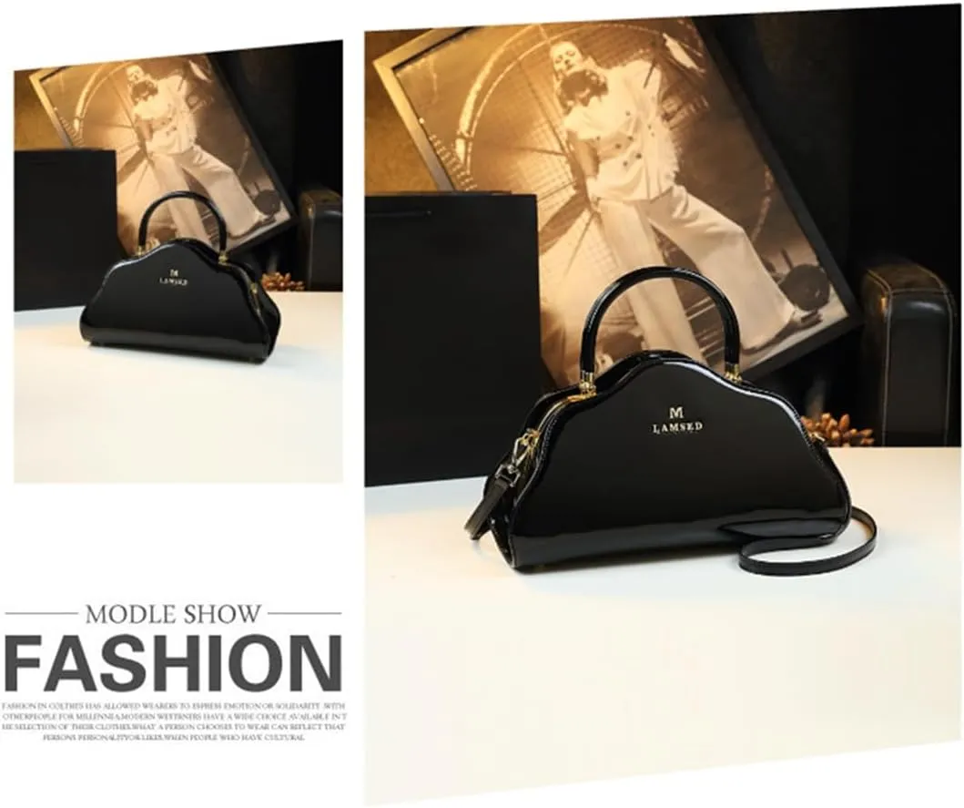 Fashion Leather Cloud Bag For Women Top Handle Satchel Handbags Hard Purses Shoulder Messenger Bags With Diamond Buckle
