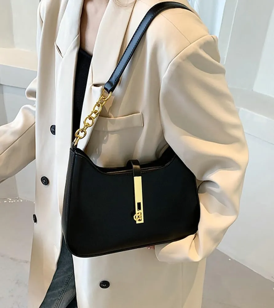 Fashion Vegan Leather Shoulder Bag for Women Handbags Purse Small Tote Bag Casual Top Handle Satchel 2024