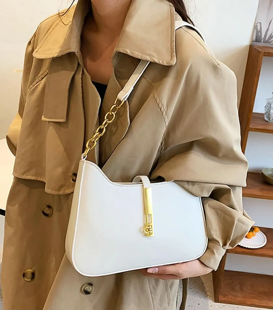 Fashion Vegan Leather Shoulder Bag for Women Handbags Purse Small Tote Bag Casual Top Handle Satchel 2024