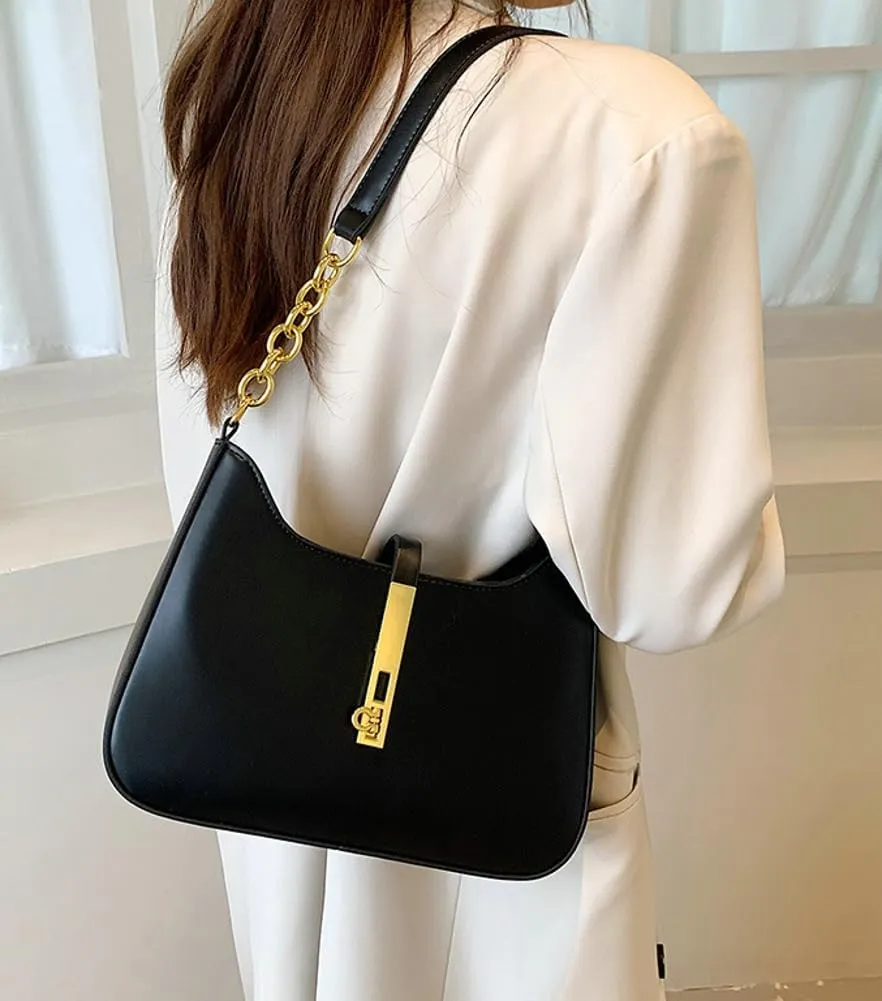 Fashion Vegan Leather Shoulder Bag for Women Handbags Purse Small Tote Bag Casual Top Handle Satchel 2024