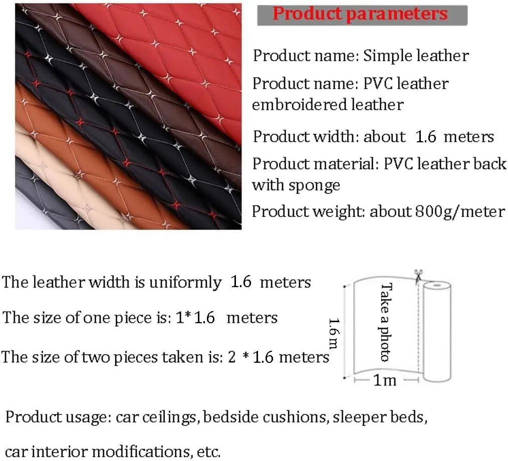 Faux leather fabric，Sewing leather material， Faux Leather Fabric Leather Diamond Stitch Padded Cushion Linen Wadding Faux Automotive, Furniture Upholstery, Diy Projects, Headboards, Home Decor(Black 2