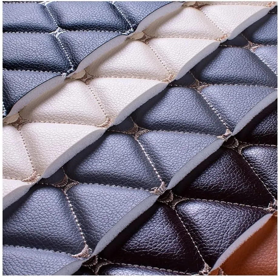 Faux leather fabric，Sewing leather material， Faux Leather Fabric Leather Diamond Stitch Padded Cushion Linen Wadding Faux Automotive, Furniture Upholstery, Diy Projects, Headboards, Home Decor(Black 2
