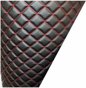 Faux leather fabric，Sewing leather material， Faux Leather Fabric Leather Diamond Stitch Padded Cushion Linen Wadding Faux Automotive, Furniture Upholstery, Diy Projects, Headboards, Home Decor(Black 2