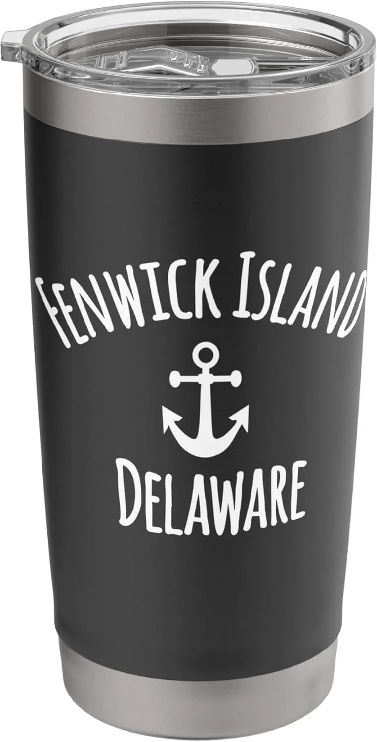 Fenwick Island Delaware Boating Sailing Nautical Boat Anchor Stainless Steel Insulated Tumbler
