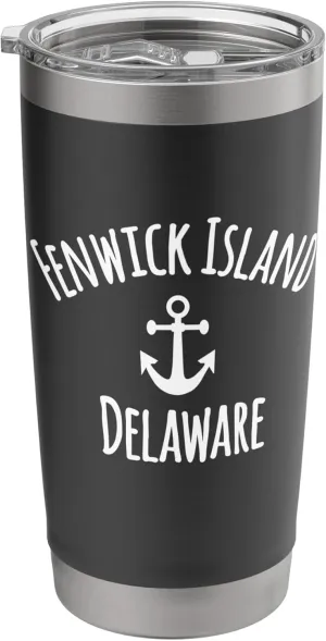 Fenwick Island Delaware Boating Sailing Nautical Boat Anchor Stainless Steel Insulated Tumbler