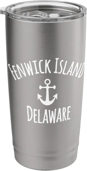 Fenwick Island Delaware Boating Sailing Nautical Boat Anchor Stainless Steel Insulated Tumbler