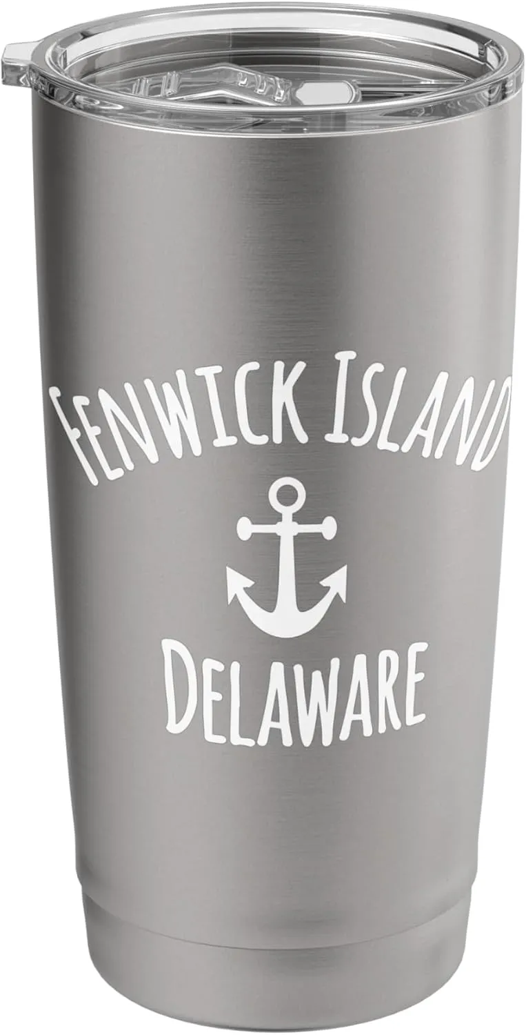 Fenwick Island Delaware Boating Sailing Nautical Boat Anchor Stainless Steel Insulated Tumbler