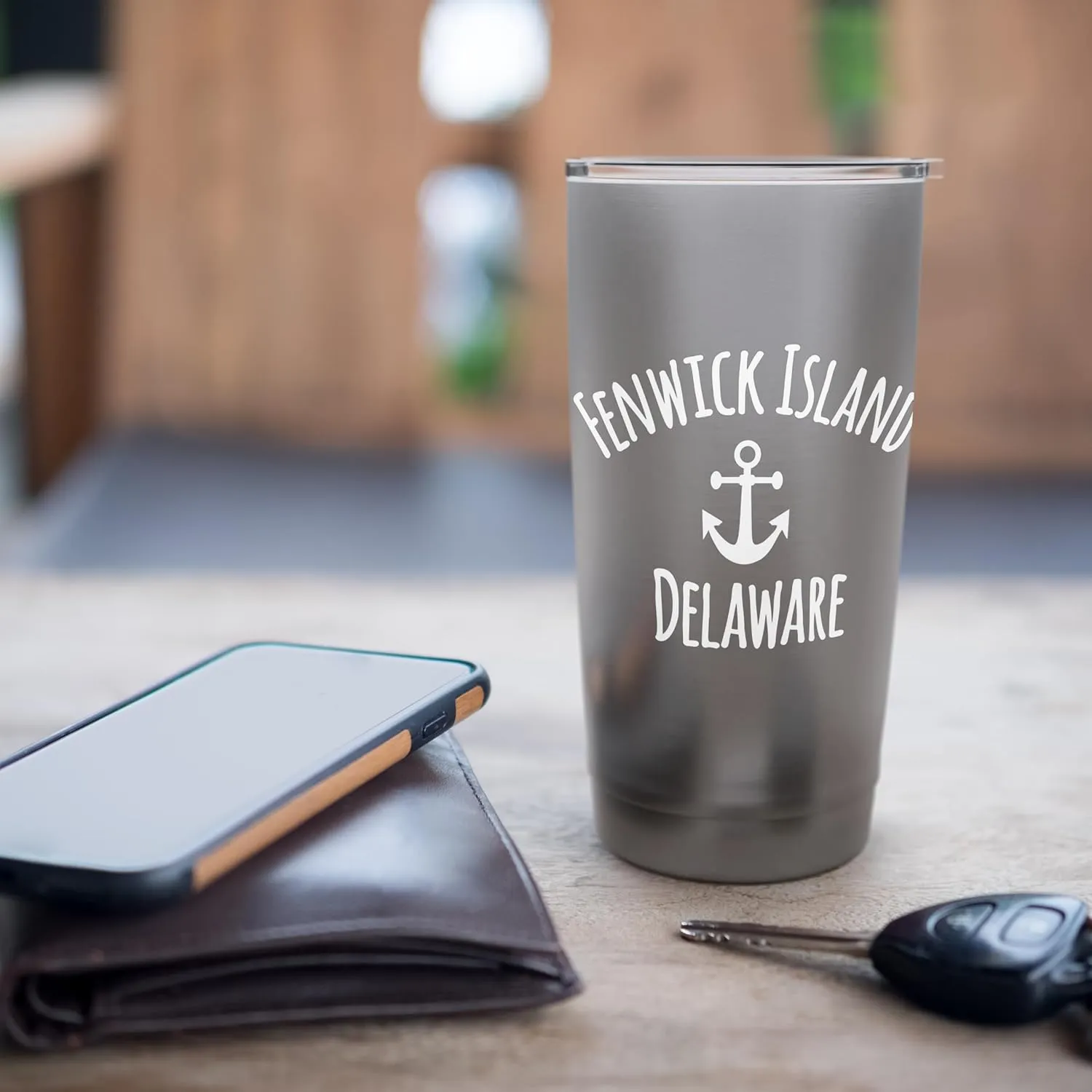 Fenwick Island Delaware Boating Sailing Nautical Boat Anchor Stainless Steel Insulated Tumbler