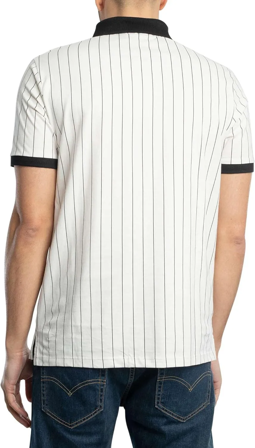 Fila BB1 Classic Vintage Striped Polo- Black/Gardenia