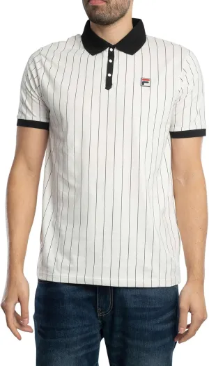 Fila BB1 Classic Vintage Striped Polo- Black/Gardenia