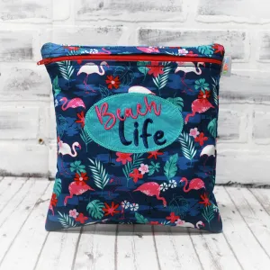 Flamingo and Palms Personalized Reusable Bag
