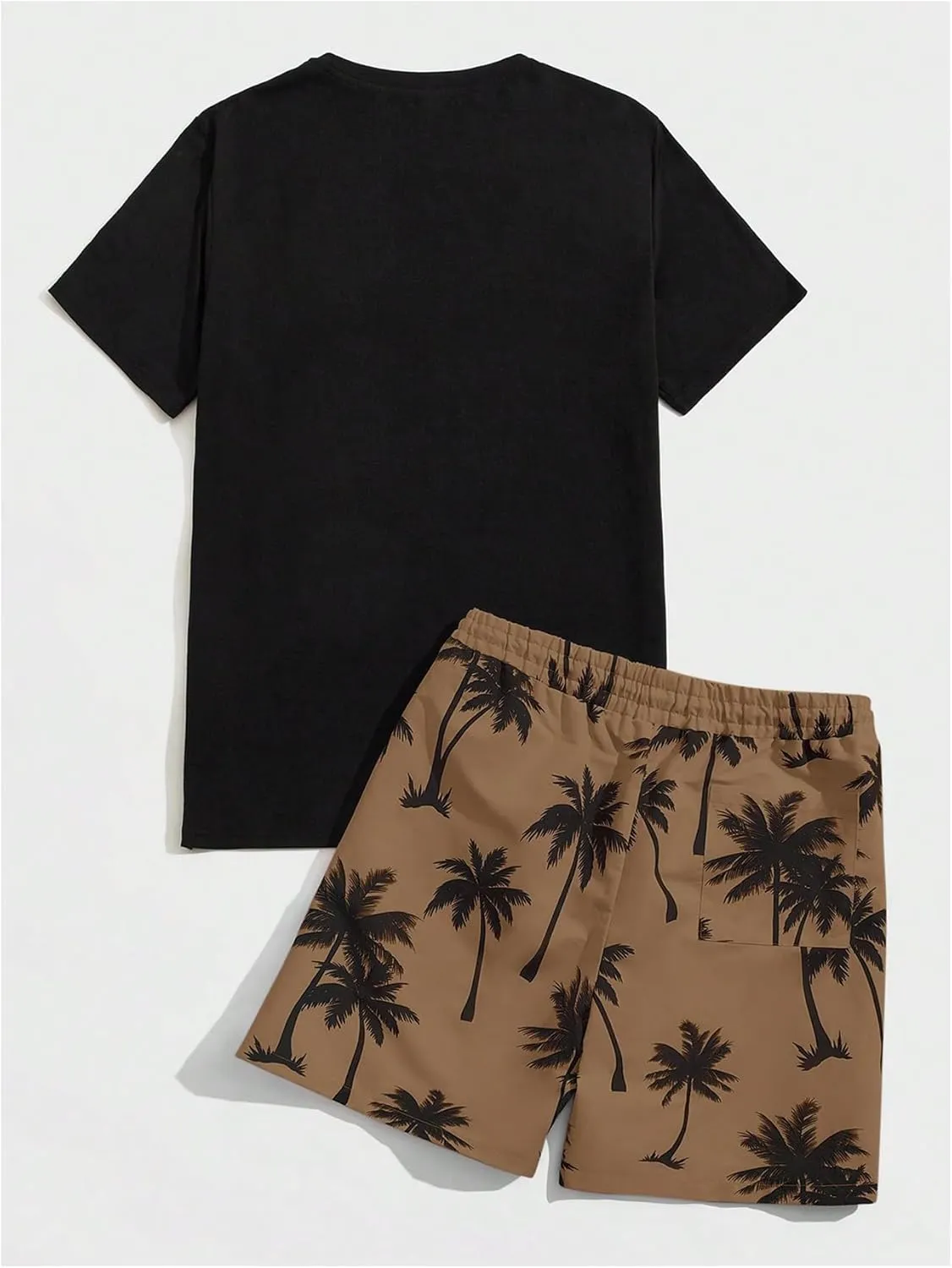 Floerns Men's Shirt and Shorts 2 Piece Sets Graphic Print Beach Outfits