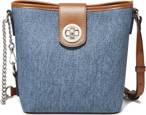 FOXLOVER bucket bags for women designer fashion shoulder handbag purse ladies crossbody bag adjustable-strap