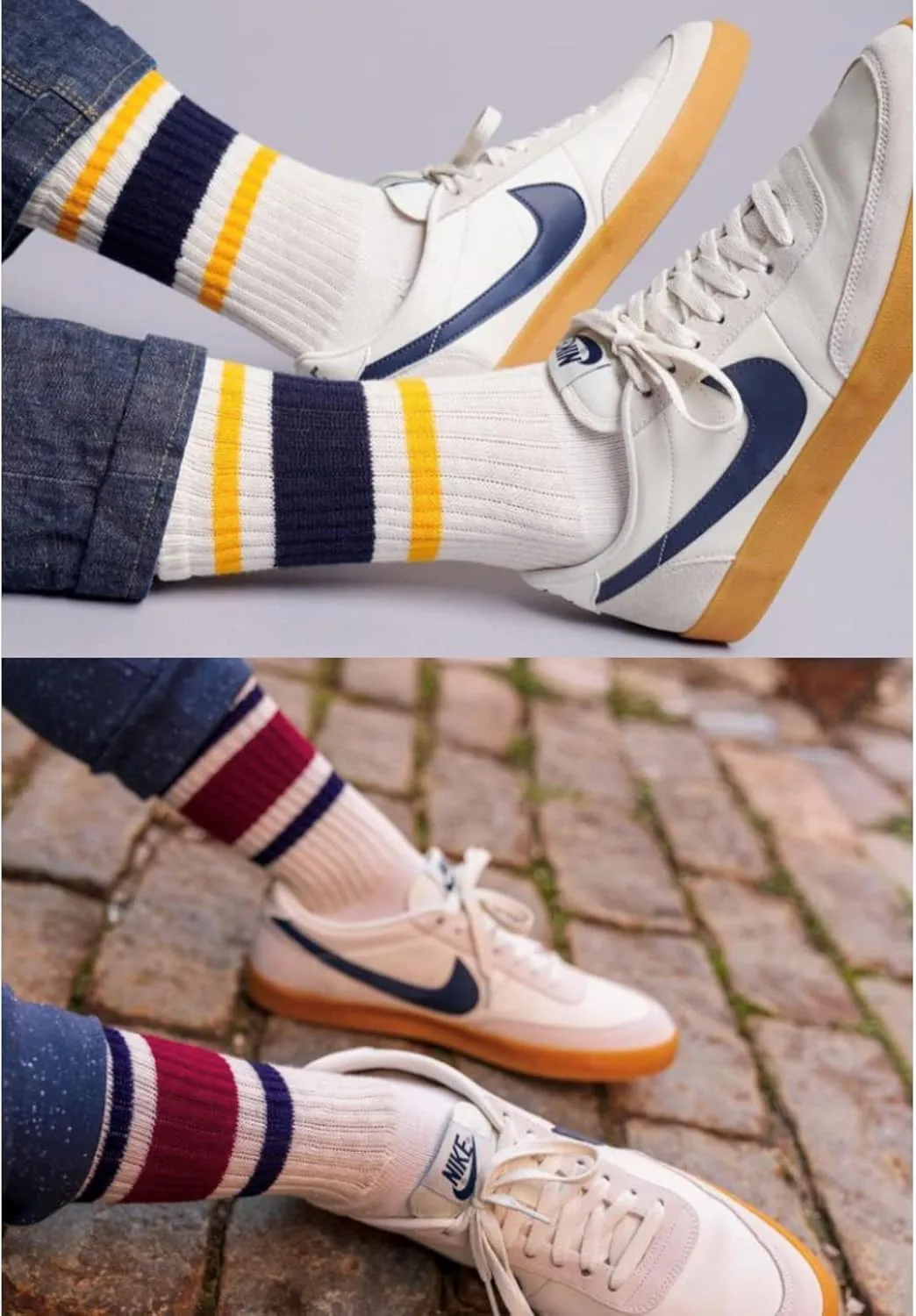 Fun Novelty Striped Retro Crew Socks For Women Sporty Calf Casual Cotton Socks Women