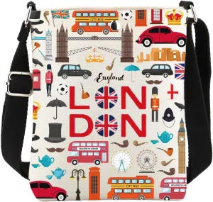 FUSTMW London Crossbody Bag London City Gifts London Experience Gifts for Trip to London Bucket Bag with Shoulder Strap