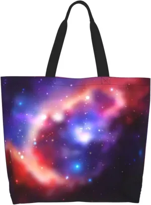 Galaxy Canvas Tote Bag Universe Shoulder Bag Handbag Star Casual Funny Grocery Bags Womens Bag for Outdoor