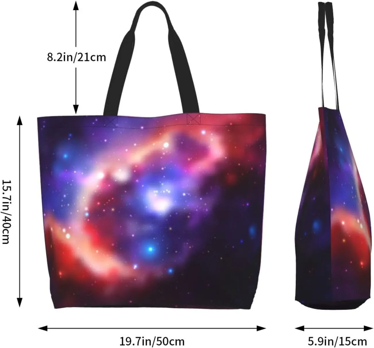 Galaxy Canvas Tote Bag Universe Shoulder Bag Handbag Star Casual Funny Grocery Bags Womens Bag for Outdoor