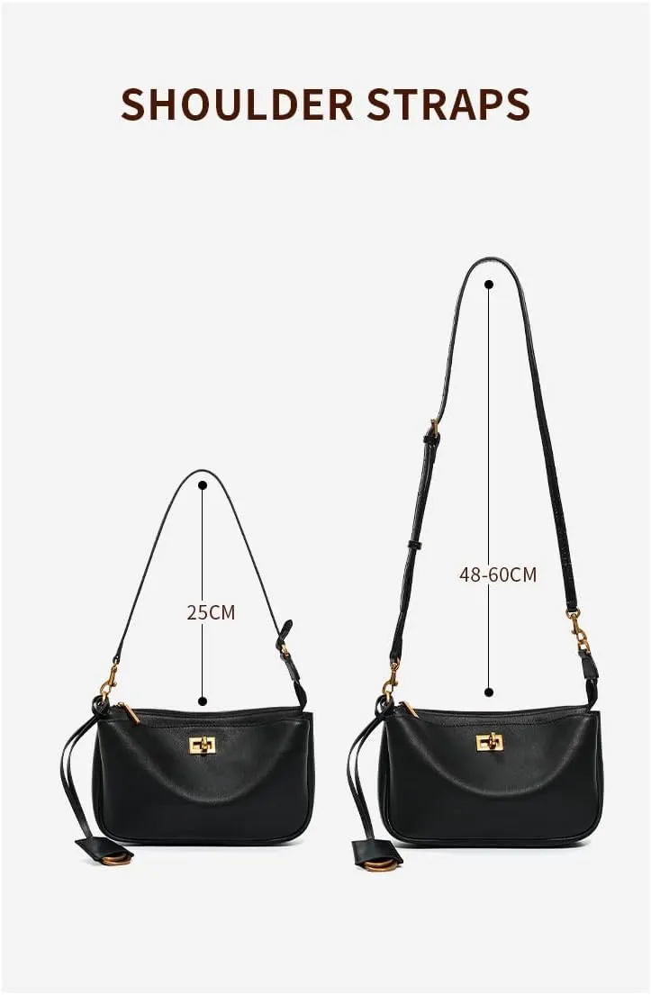 Genuine Leather Underarm bag for Women, Ladie Handbag Crossbody Bags, Shoulder Bag Purses with Adjustable Strap