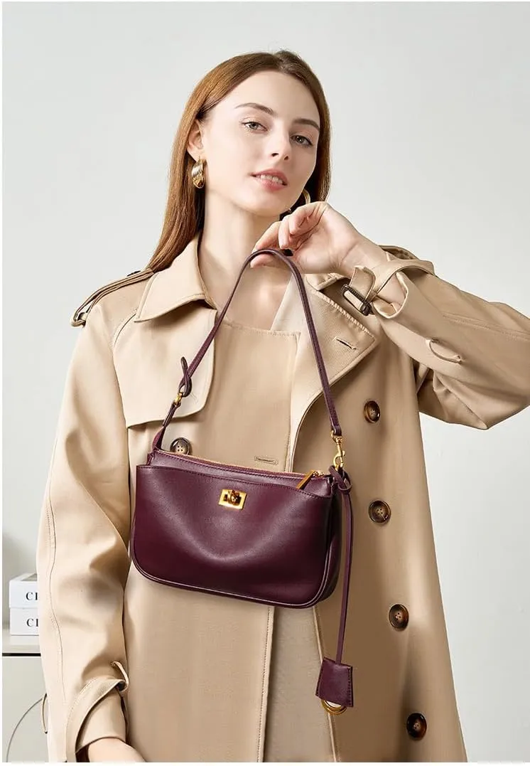 Genuine Leather Underarm bag for Women, Ladie Handbag Crossbody Bags, Shoulder Bag Purses with Adjustable Strap