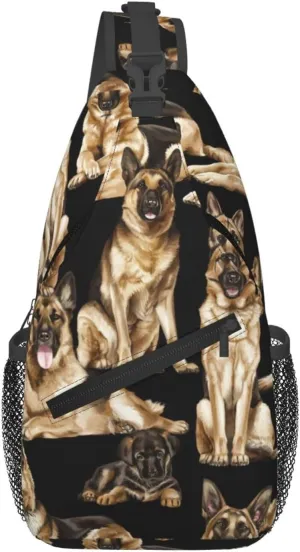 German Shepherd Dog Stylish Men'S Messenger Bag - Durable Polyester, Huge Capacity & Adjustable Strap