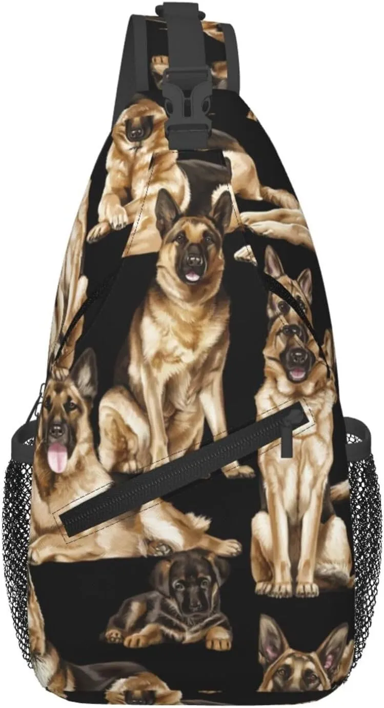 German Shepherd Dog Stylish Men'S Messenger Bag - Durable Polyester, Huge Capacity & Adjustable Strap