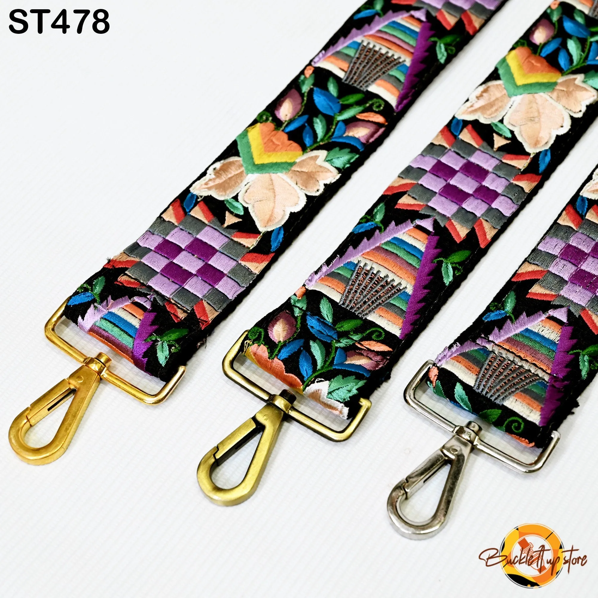 Gift Girlfriend Floral Embroidery Crossbody Strap for Sling Bag Replacement Strap Embroidered Boho Purse Strap Guitar Strap Handbag Strap