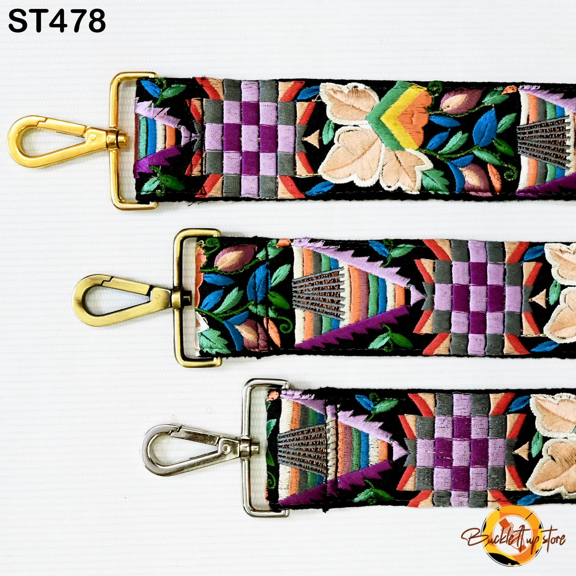 Gift Girlfriend Floral Embroidery Crossbody Strap for Sling Bag Replacement Strap Embroidered Boho Purse Strap Guitar Strap Handbag Strap