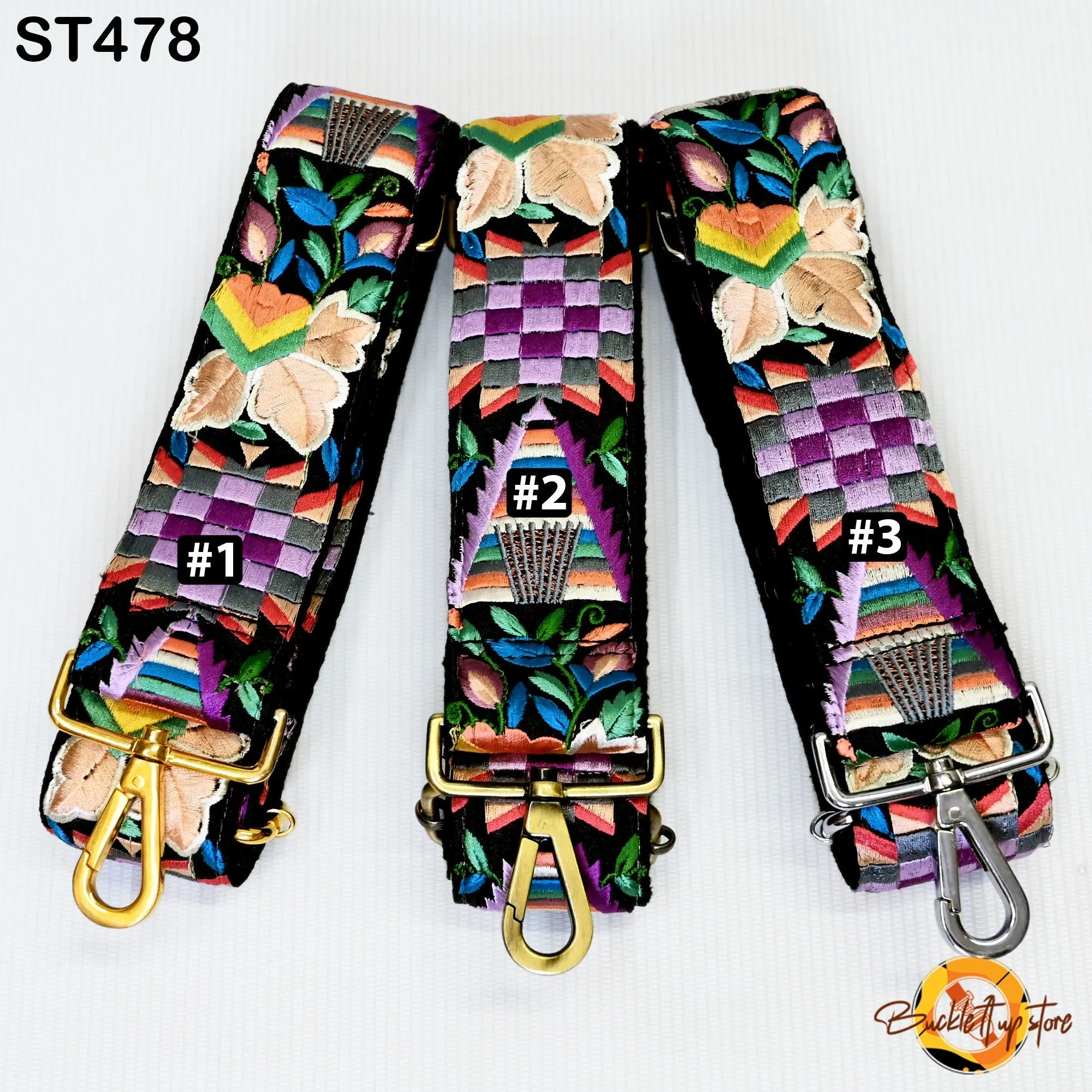 Gift Girlfriend Floral Embroidery Crossbody Strap for Sling Bag Replacement Strap Embroidered Boho Purse Strap Guitar Strap Handbag Strap
