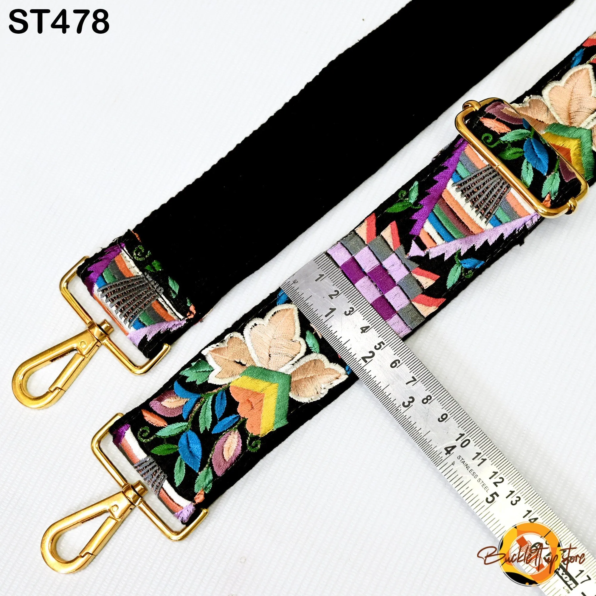 Gift Girlfriend Floral Embroidery Crossbody Strap for Sling Bag Replacement Strap Embroidered Boho Purse Strap Guitar Strap Handbag Strap