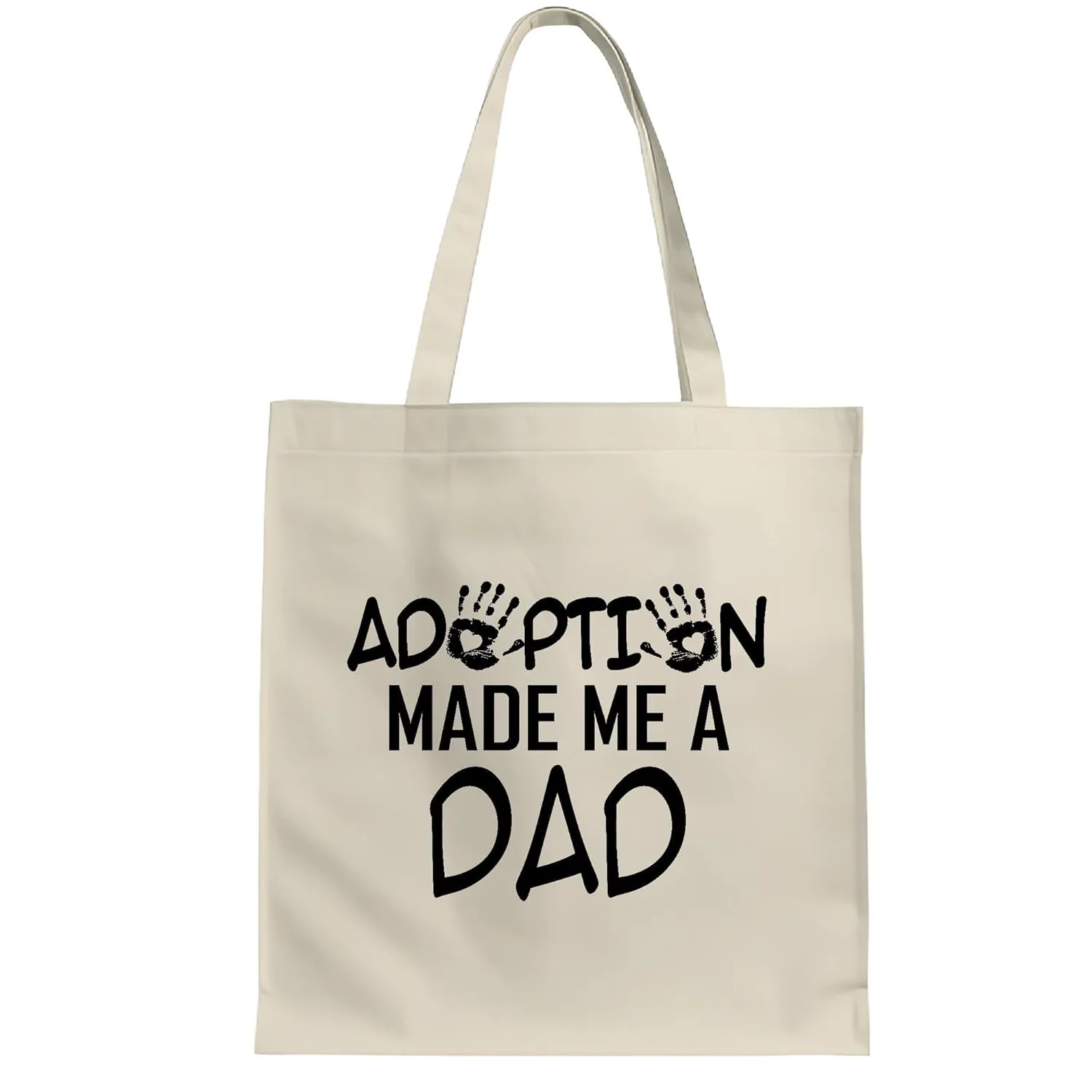 Gifts for Adoptive Parents Celebrate Adoption Day with Funny Family Quotes Natural White Multicolor Canvas Tote Bag