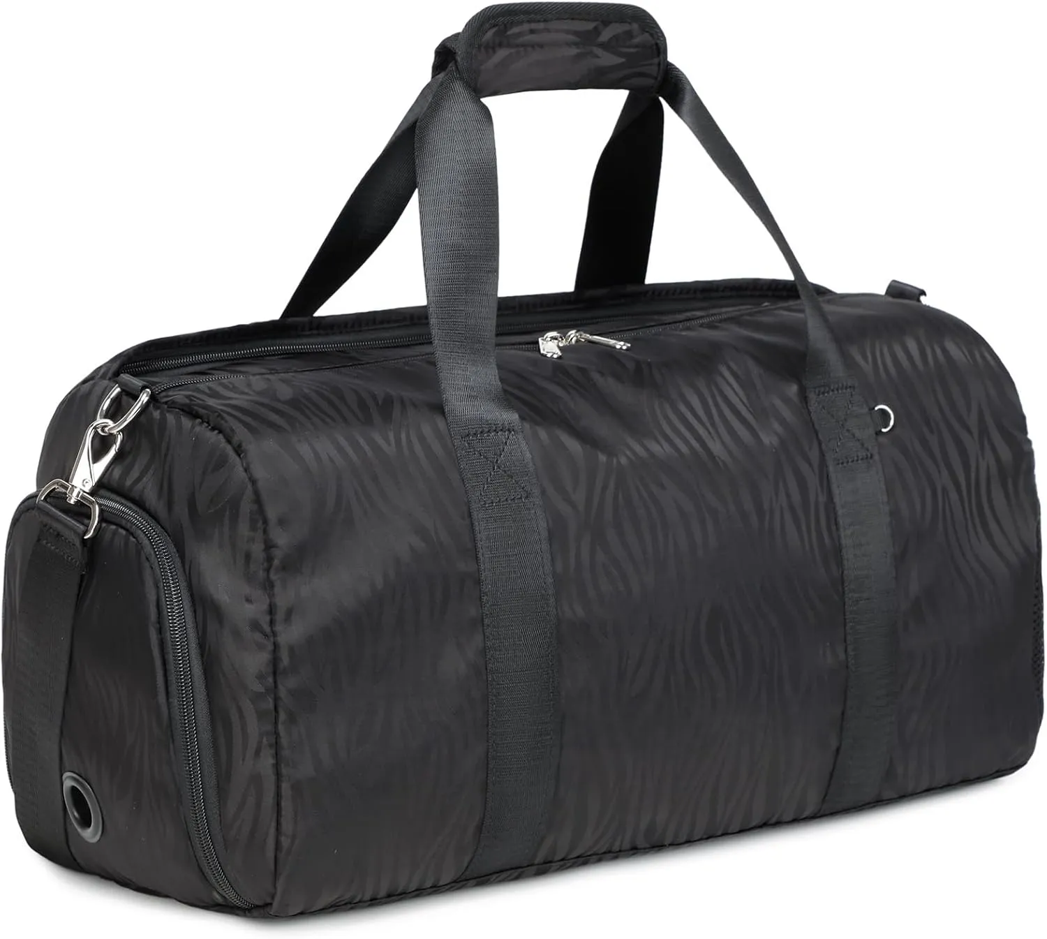Girls Duffle Bags with Wet & Shoe Compartment, Black Dance Gym Ballet Bag with Trolley Sleeve for Luggage Carry on Beach Yoga Overnight Weekender Mommy Bags