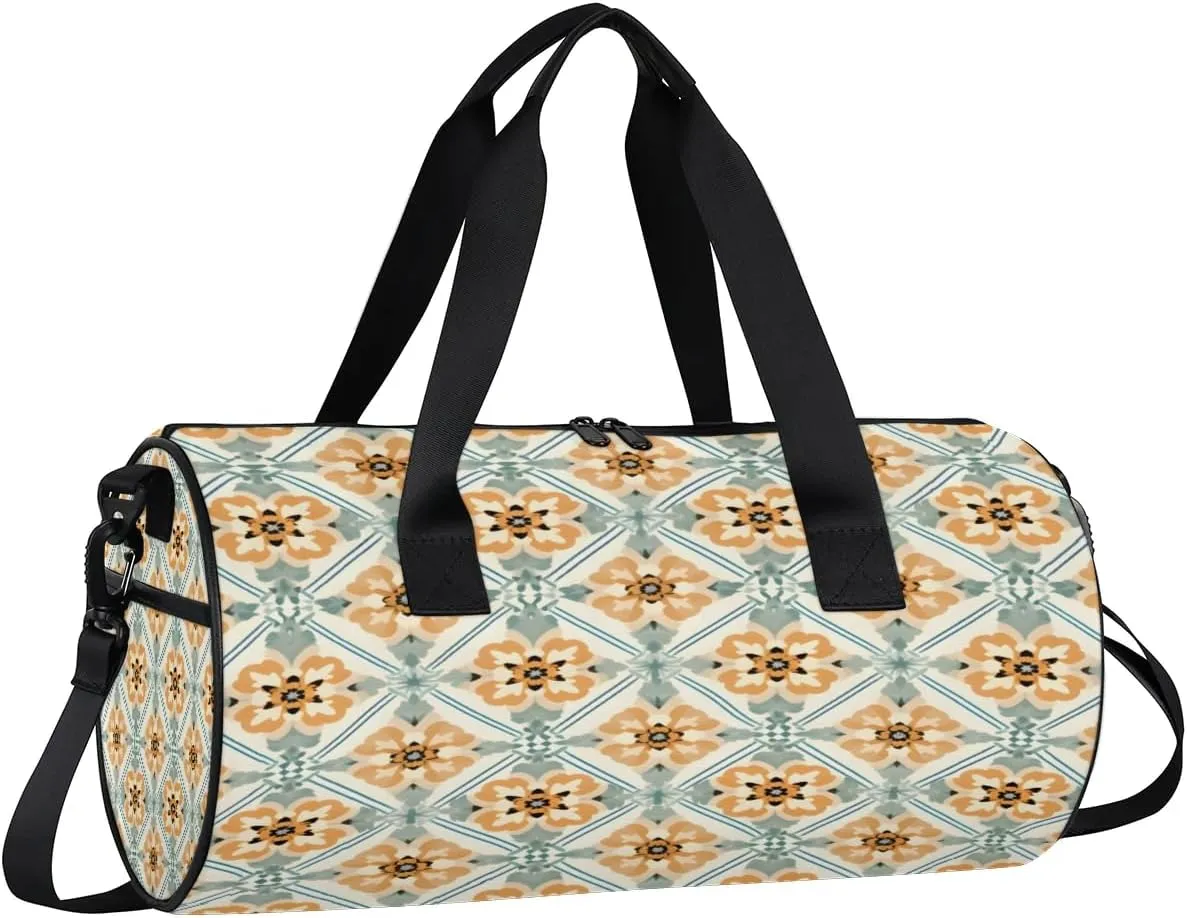 Gym Bags for Men Women Beautiful Boho Sports Duffel Bags Carry On Travel Duffle Bag with Detachable Adjustable Shoulder Strap Overnight Weekender Bag