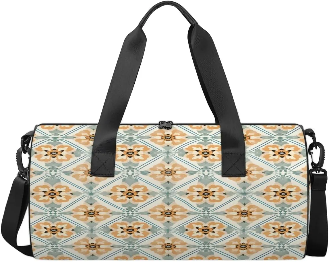 Gym Bags for Men Women Beautiful Boho Sports Duffel Bags Carry On Travel Duffle Bag with Detachable Adjustable Shoulder Strap Overnight Weekender Bag
