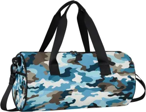 Gym Bags for Men Women Camo Print Sports Duffel Bags Carry On Travel Duffle Bag with Detachable Adjustable Shoulder Strap Overnight Weekender Bag