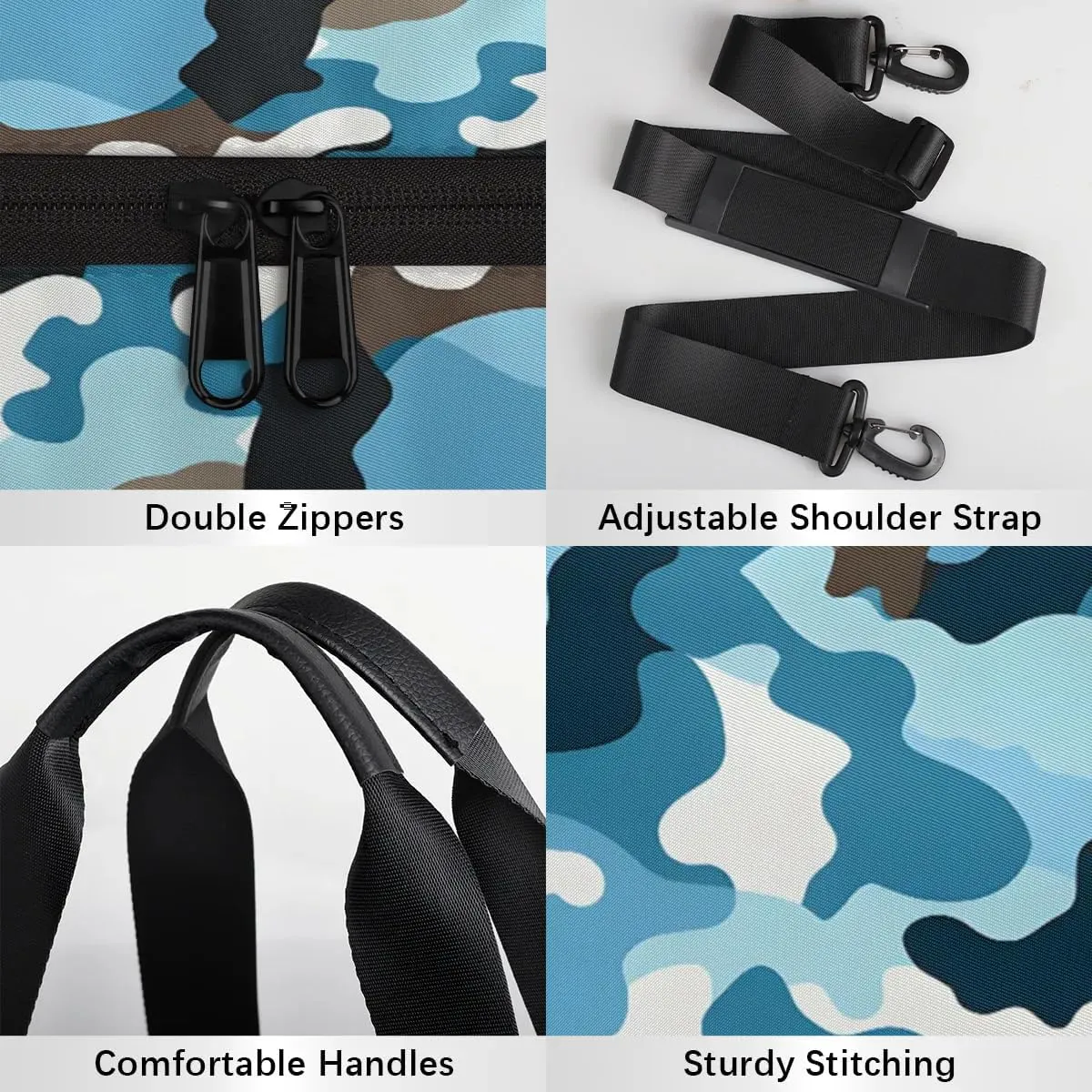 Gym Bags for Men Women Camo Print Sports Duffel Bags Carry On Travel Duffle Bag with Detachable Adjustable Shoulder Strap Overnight Weekender Bag
