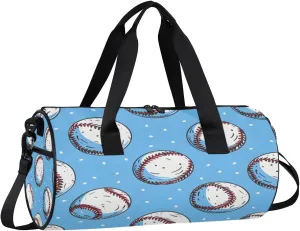 Gym Bags for Men Women Cartoon Baseball Sports Duffel Bags Carry On Travel Duffle Bag with Detachable Adjustable Shoulder Strap Overnight Weekender Bag