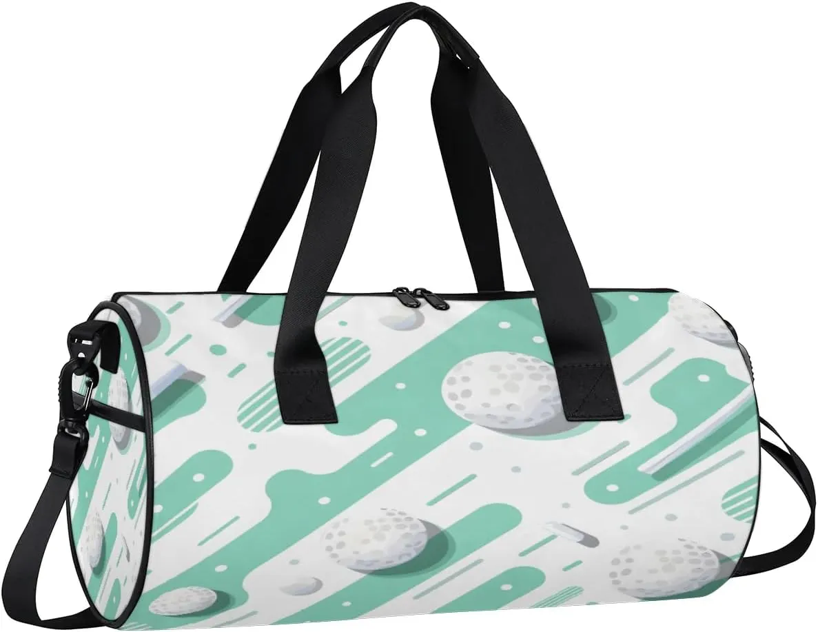 Gym Bags for Men Women Golf Ball Print Sports Duffel Bags Carry On Travel Duffle Bag with Detachable Adjustable Shoulder Strap Overnight Weekender Bag