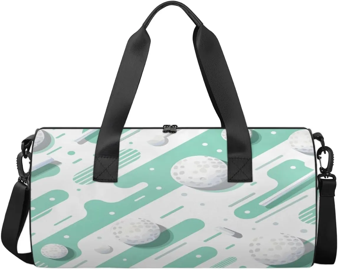 Gym Bags for Men Women Golf Ball Print Sports Duffel Bags Carry On Travel Duffle Bag with Detachable Adjustable Shoulder Strap Overnight Weekender Bag